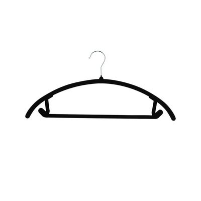 Magnus Velvet Hanger With Hook S/8 Black 44.5 X 22.5 X 0.6 Cm