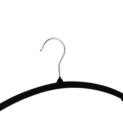 Magnus Velvet Hanger With Hook S/8 Black 44.5 X 22.5 X 0.6 Cm