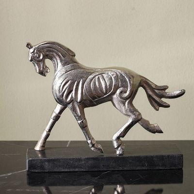 Arianna Decorative Horse Silver 30.5x7.5x25.5 Cm