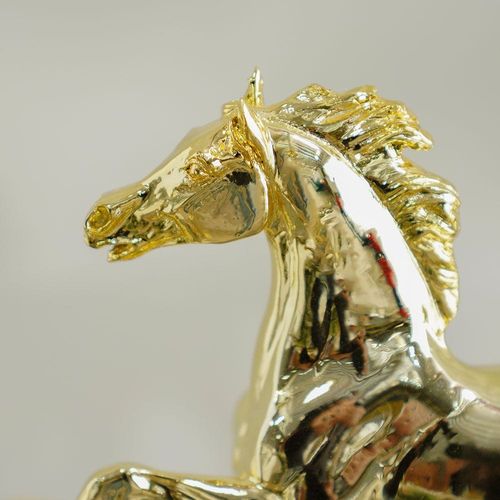 Lori 3 Running Horse Figurine Electroplated Gold 81X14.3X30.7Cm
