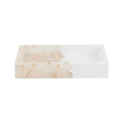 Delia Resin Tray - Beige - 15x9.7x2.3 cm 