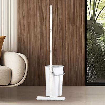 Magnus Self Wash Mop Bucket Kit White & Grey 20 X 17 X 36 Cm