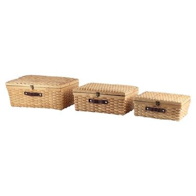 Macaw Pe Rattan Storage Baket 14.5X30.5X47.5Cm Natural Set/3