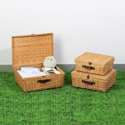 Macaw Pe Rattan Storage Baket 14.5X30.5X47.5Cm Natural Set/3