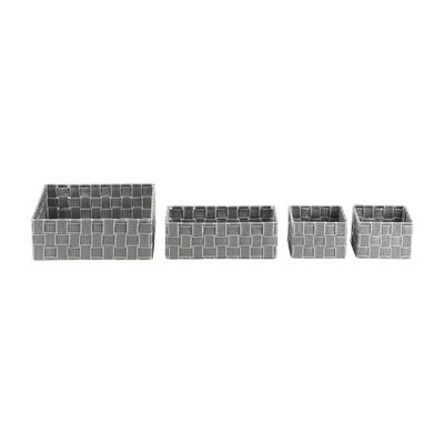 Macaw Storage Basket 28 X 28 X 14Cm Grey Set/4