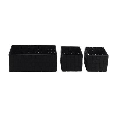 Macaw Storage Basket 21 X 15 X 12.5,34.5 X 24 X 13Cm Black Set/3