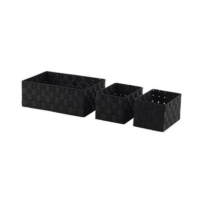Macaw Storage Basket 21 X 15 X 12.5,34.5 X 24 X 13Cm Black Set/3