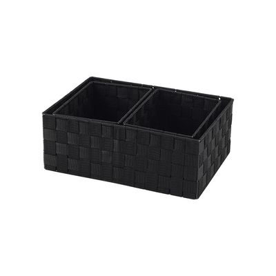 Macaw Storage Basket 21 X 15 X 12.5,34.5 X 24 X 13Cm Black Set/3