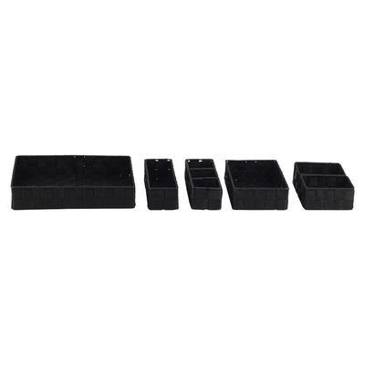 Macaw Storage Basket 31.5 X 24 X 6,22.5 X 14.5 X 5,10 X 13 X 4.6 Cm Black Set/6