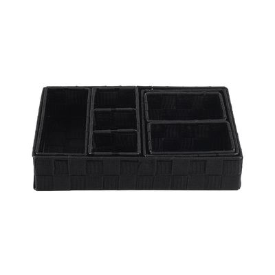 Macaw Storage Basket 31.5 X 24 X 6,22.5 X 14.5 X 5,10 X 13 X 4.6 Cm Black Set/6
