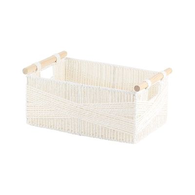 Macaw Paper Rope Storage Basket 35 X 23 X 15,30 X 19 X 12 Cm Beige Set/2
