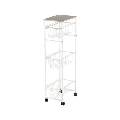 Macaw Metal Storage Cart With 3 Storeys 34 X 20.5 X 86Cm White