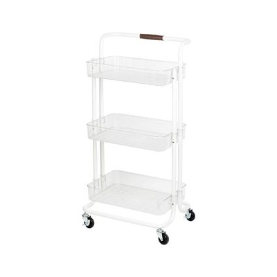 Macaw Metal Storage Cart With 3 Storeys 43X36X82Cm White