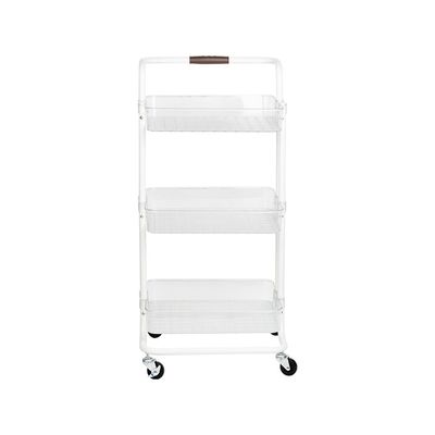 Macaw Metal Storage Cart With 3 Storeys 43X36X82Cm White