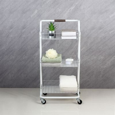 Macaw Metal Storage Cart With 3 Storeys 43X36X82Cm White