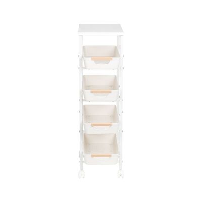 Macaw Metal Storage Cart With 4 Storeys 39.5X24X81.5Cm White