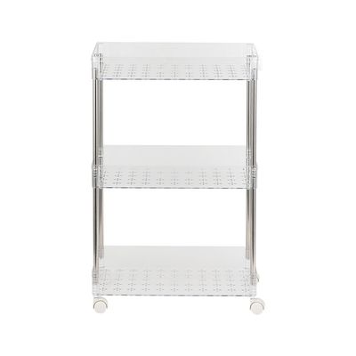 Macaw Metal Storage Cart With 3 Storeys40X22X62.5Cm White