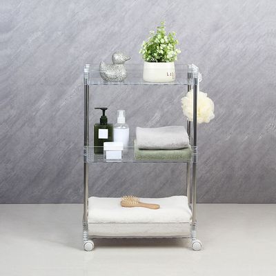 Macaw Metal Storage Cart With 3 Storeys40X22X62.5Cm White