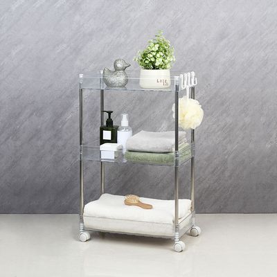 Macaw Metal Storage Cart With 3 Storeys40X22X62.5Cm White