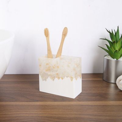 Delia Resin ToothBrush Holder Beige 11x5x10Cm