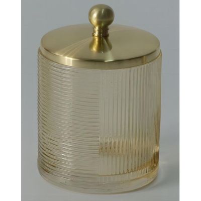 Delia Glass Cotton Jar Gold 9.5x9.5x12.5Cm 