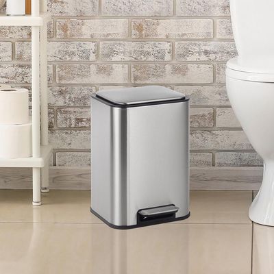 Falcon 6L Stainless Steel Pedal Bin Soft Close Matte Finish 22.5 X 23.5 X 32.5Cm