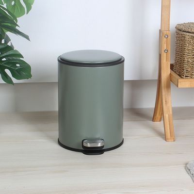 Falcon 6L Pedal Bin Soft Close Iron With Powder Coating Green 22X30Cm