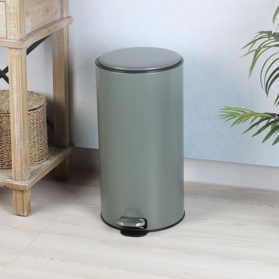 Falcon 30L Pedal Bin Soft Close Iron With Powder Coating Green 33X62Cm