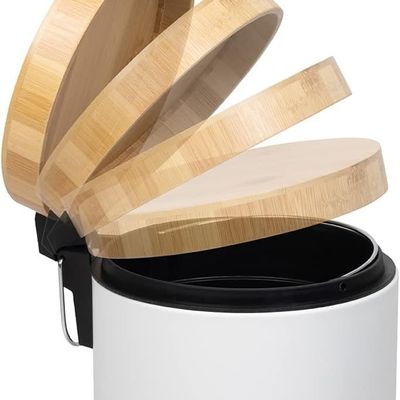 Orchid 12L Bamboo Lid Pedal Dustbin With Soft-Close