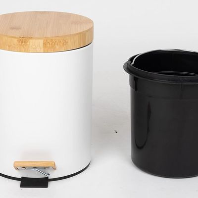 Orchid 12L Bamboo Lid Pedal Dustbin With Soft-Close