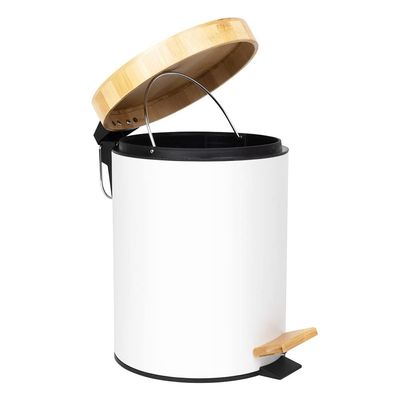 Orchid 20L Bamboo Lid Pedal Dustbin With Soft-Close