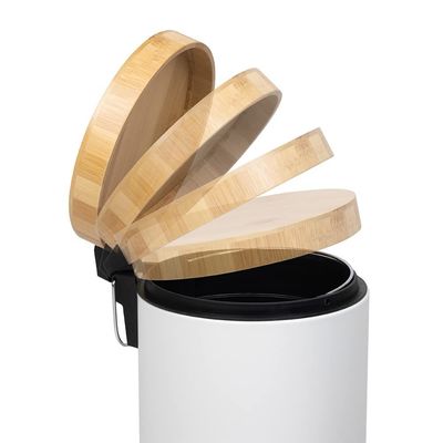 Orchid 20L Bamboo Lid Pedal Dustbin With Soft-Close