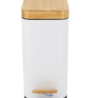 Orchid 5L Rect Bamboo Lid Pedal Dustbin