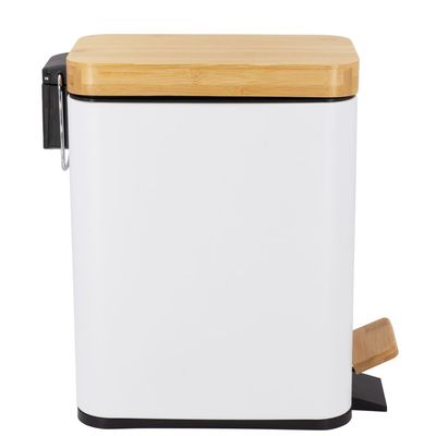 Orchid 5L Rect Bamboo Lid Pedal Dustbin