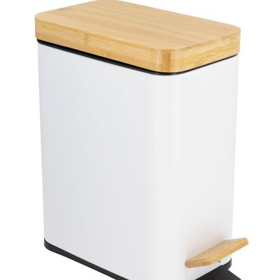 Orchid 5L Rect Bamboo Lid Pedal Dustbin