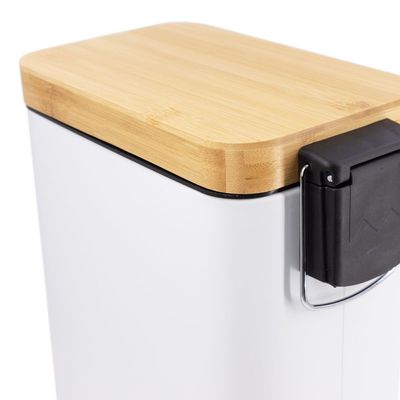 Orchid 5L Rect Bamboo Lid Pedal Dustbin