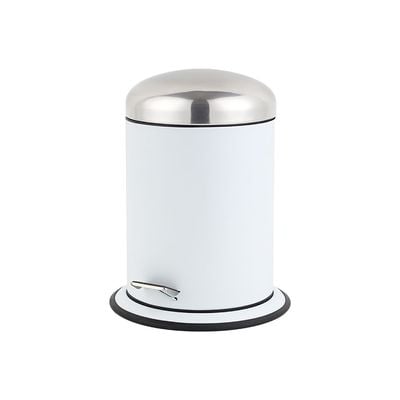 Falcon 5L Soft Close Iron With Powder Coating Dustbin White 26 X32.5 Cm