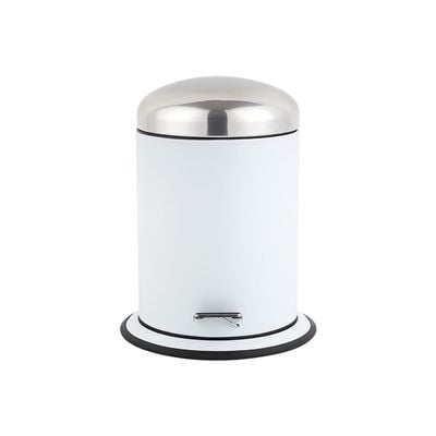 Falcon 5L Soft Close Iron With Powder Coating Dustbin White 26 X32.5 Cm