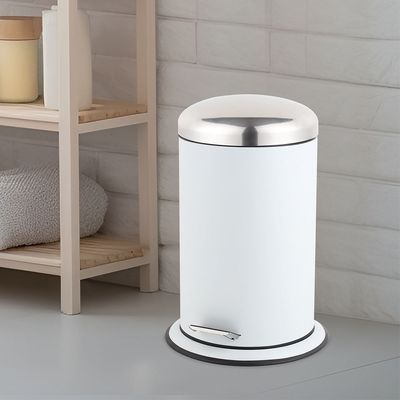 Falcon 12L Soft Close With Poweder Coating Dustbin White 30.5 X45 Cm