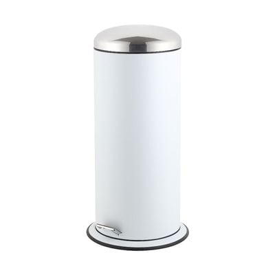 Falcon 30L Soft Close Iron With Powder Coating Dustbin White 35 X70 Cm