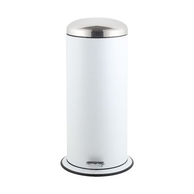 Falcon 30L Soft Close Iron With Powder Coating Dustbin White 35 X70 Cm