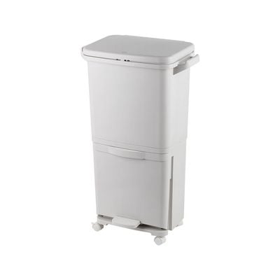 Falcon 35L 2 Tier Bin With 4 Pcs PP Castore White 43.5 X 29.5 X 72 Cm