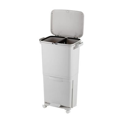 Falcon 35L 2 Tier Bin With 4 Pcs PP Castore White 43.5 X 29.5 X 72 Cm