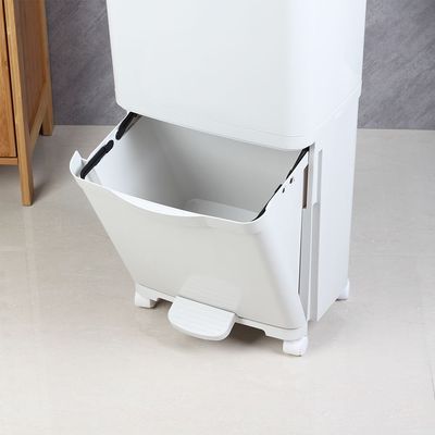 Falcon 35L 2 Tier Bin With 4 Pcs PP Castore White 43.5 X 29.5 X 72 Cm