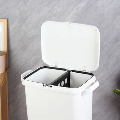 Falcon 35L 2 Tier Bin With 4 Pcs PP Castore White 43.5 X 29.5 X 72 Cm