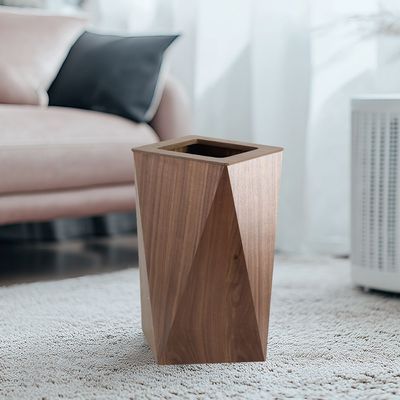 Macaw 10L Geometric Dustbin With Pp Inner Bucket 21.5 X 21.5 X 40Cm Darknatural