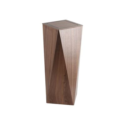 Macaw 10L Geometric Dust Bin With Lid 21.5 X 21.5 X 60Cm Dark Natural
