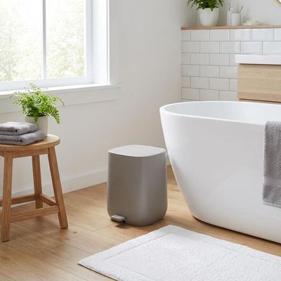 Falcon PP Dustbin W.Inner Bucket Grey 7Liter 27X22X27Cm