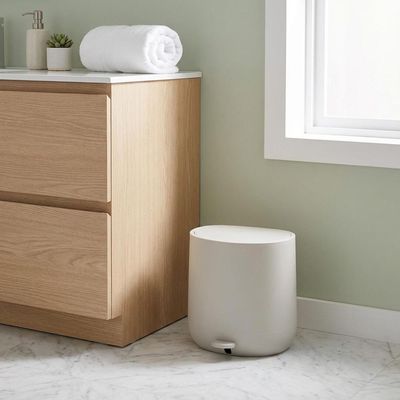 Falcon PP Dustbin W.Inner Bucket Beige 5Liter 24X27X26Cm