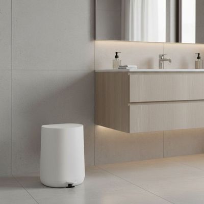 Falcon PP Dustbin W.Inner Bucket Beige 30Liter 41X41X54Cm